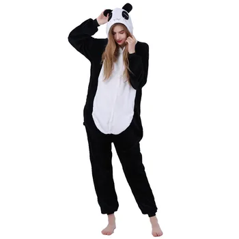 Kigurumi Pajama Panda Dospelých Zvierat Cartoon Kapucňou Onesie Ženy Muži Pár 2019 Zimné Pyžamo Vyhovovali Sleepwear Flanelové Pijamas