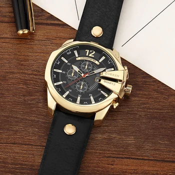Muži Sledovať 2019 CURREN pánske náramkové hodinky Quartz Muž Hodiny Top Značky Luxusné Reloj Hombres Kožené Náramkové Hodinky s Kalendár