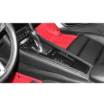 Suché Reálne Uhlíkových Vlákien Interiér Centrum Kontroly Radenie Panel Tlačidlo Dekoratívne Výbava pre Porsche 718 Boxster Cayman, 911 2013-18