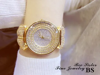 BS Nové Úplné Diamond dámske Hodinky Crystal Dámske Náramok Náramkové Hodinky Hodiny relojes Quartz dámske hodinky pre ženy 108535