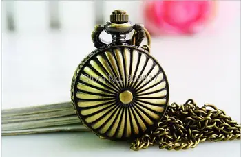 10pcs/veľa Očarujúce módne sférické Klasickým quartz Vreckové hodinky náhrdelník bronz loptu prívesok hodiny
