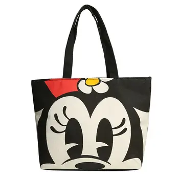 Disney Mickey plátno bag ladies nákupná taška Minnie Donald Duck taška cez rameno 2022 nový kórejský cartoon kabelka tote