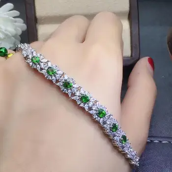 KJJEAXCMY jemné šperky prírodné Diopside 925 sterling silver nové žien ruke náramok podporu test krásne