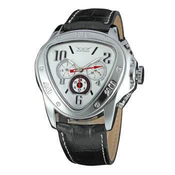 JARAGAR osobné módne pánske business hodinky trojuholníkový ciferník falošné tri-oko kreatívny dizajn muži mechanické hodinky