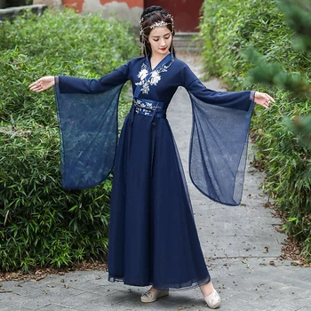 Hanfu Ženy Šaty Čínsky Štýl Víla Princezná vintage Tradičné Ženské Oblečenie Starovekých Klasických Tanečné Kostýmy