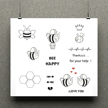 AZSG Šťastný Bee Jasné Známky Pre Scrapbooking DIY Clip Art /Kartu, Takže Dekorácie Pečiatok, Remeslá