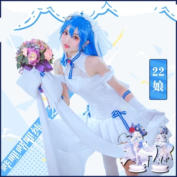 Anime Virtuálne Idol Biele Svadobné Šaty Cosplay Kostým Halloween Karneval Ženy Kawaii Oufit Halloween Karneval Party Šaty