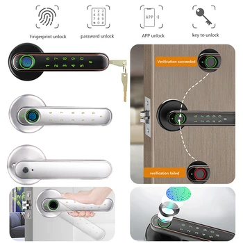 Biometrické Smart Lock Odtlačkov prstov Heslo Elektrický Digitálny Zámok Tuya Zliatiny Zinku Keyless Bezpečnostné Dvere, Rukoväť pre Domáce Dverí Zamky