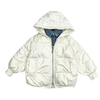 2022 Zimné Nové Chlapčenské Nadol bunda detské kapucí svetlé nepremokavé dole hrubý kabát Módne bežné bavlnená bunda 2-6 rokov