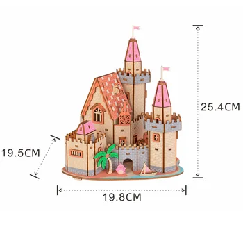 Drevené 3D Villa Model Budovy Súpravy, Puzzle, Hračky, Darčeky pre Deti, Dospelých Domu Zostaviť Educational DIY Hračky, Umelecké Dekorácie