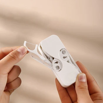 Prenosný Mini Dual Prepínač Zubná Niť Úložný Box Vodotesný, Prachotesný Automatické Vysunutie Niť Organizátor Niť Stick Kontajner