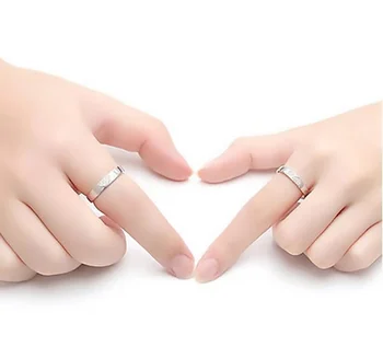 2 ks Láska Pár Otvoriť Prstene Pre Ženy, Mužov Milenca Strieborná Farba Zapojenie Svadobné Valentine Darček'Day
