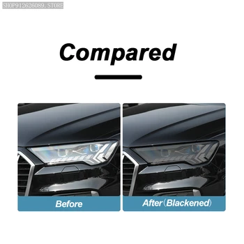 2 Ks Auto Svetlometu Ochranný Film Údené Čierny Odtieň Zábal Vinyl Transparentné TPU Nálepka Pre Audi Q7 2020 2021 SQ7 4M Facelift
