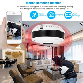 P2P 1080P, WIFI, Kamera 360-Stupňový Panoramatický Fisheye Lampa Bezdrôtové IP Kamery Vnútorné Home Security CCTV Nočné Videnie Žiarovka Fotoaparát