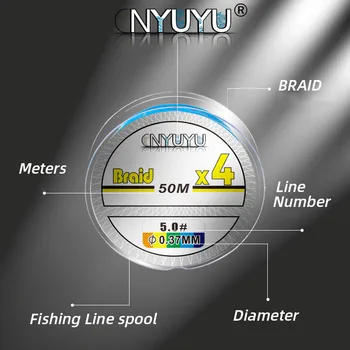 Silný Pletená Hodváb vlasec 50M 4 Pramene Multifilných Rybárske Drôt Kaprov Rybolovu Line 12.4-18 LB Rybárske Príslušenstvo