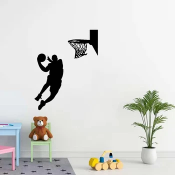 Basketbal Hráč Samolepky Na Stenu Chlapci, Spálne, Obývacia Izba Gauč Dekoratívne Vinylové Vymeniteľné Samolepiace Tapety
