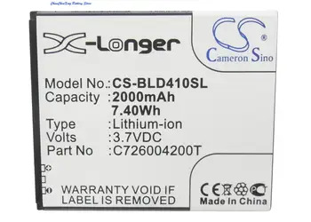 Cameron Čínsko 2000mAh Batéria C726004200T pre BLU D410, D410a, D410i, D412L, D412u, Pomlčka 5.0