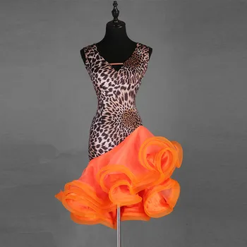 Krásy Leopard latinské Tanečné Šaty Pre Dámy, Vysoko Kvalitné Textílie Žena, Ženský Profesionálna tanečná Sála Pekný Odev, S-2XL DL3932