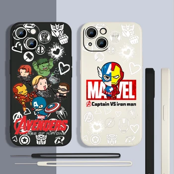 Marvel Avengers Logo Pre Apple iPhone 13 12 Mini 11 Pro XS MAX XR X 8 7 6 SE Plus Kvapaliny Lano Silikónové Telefón Prípade Fundas Coque