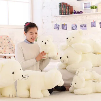 Plyšová biely medveď plyšové hračky stojí, alebo na bruchu polar bear mäkké bábiky hodiť vankúš , darček k narodeninám t6888