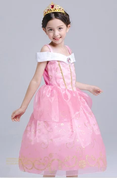 Dievča Princezná Aurora Kostým Šípková Ruženka Šaty Off Rameno Šaty Deti, Dievčatá, Cosplay Šaty Prop Oblečenie