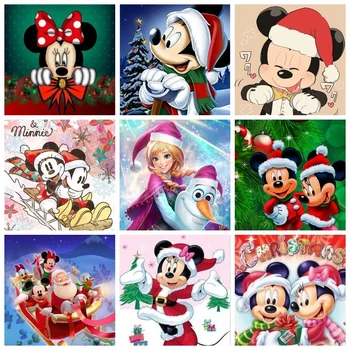 5D DIY Diamond Maľovanie Disney Vianočné Mickey Minnie Princezná Cross Stitch Auta Plný Vrták Výšivky Mozaikové Umenie Darček