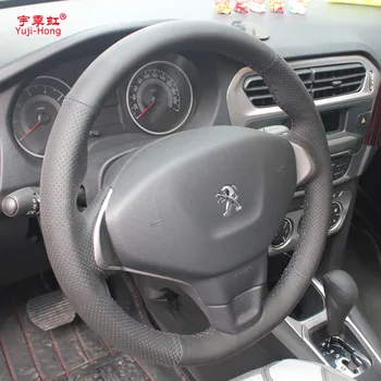 Yuji-Hong Auto Riadenia Zahŕňa Prípade Peugeot 301 Ručne šité vrchnú Vrstvu Pravé Hovädzie Kože Koliesko, Kryt Auto-styling