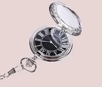 Vintage strieborné Rímske číslice zväčšovacie sklo Automatické mechanické hodinky mužov a ženy darček