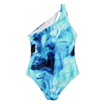 Jednodielne Plavky pre Ženy 2021 Nové Sexy Duté Z Plavky Mujer Jedného Pleca Backless plavky tie-Dye Monokiny Bather