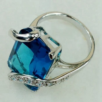 Fleure Esme ročníka Zapojenie snubné prstene, Šperky pre ženy, Modrá Fialová Cubic Zirconia Ródium Á R833 R836 veľkosť 6 7 8 9