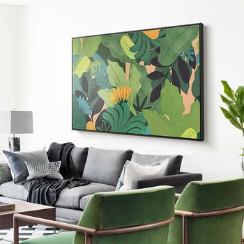 EECAMAIL obývacia izba, čerstvé zelené rastliny, spálňa posteli obrazy DIY 5d diamond umenie maľba Č Rám Full diamond výšivky