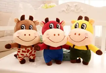 Krásne kreslené krava mäkké bábiky plyšové hračky asi 30 cm hračka darček k narodeninám h2255