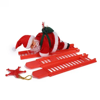 Horúce Červené rebríka, Vianočné dekorácie elektrické Santa Claus lezenie korálky lezenie dvojitý rebrík bábika jeden rebrík Veselé Vianoce