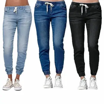 Bežné Bezec Nohavice 2020 Elastické Sexy Chudá Ceruzka Džínsy Pre Ženy Legíny Jeans Vysoký Pás Žien Denim Šnúrkou Nohavice
