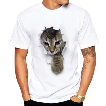 2022 3D Cute Cat T-shirts mužov Letné Topy Tees Tlač zvláštnejšie veci t-shirt mužov o-krku krátky rukáv Fashion T-shirts