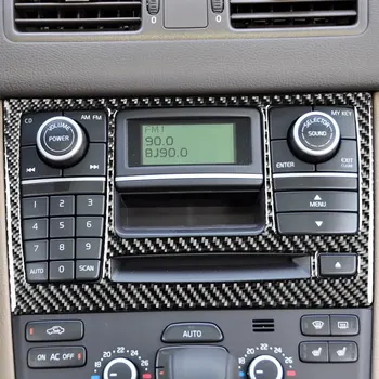 1PCS Uhlíkových Vlákien CD Console Panel Výbava Nálepky Kryt Pre Volvo XC90 03-14 LHD