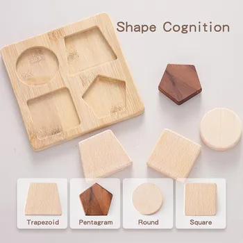 Detská Drevená Hračka 3D Puzzle Tvary Zodpovedajúce Drevené Bloky Inteligencie Montessori Vzdelávacích Drevené Dosky Hračky Pre Deti Darček