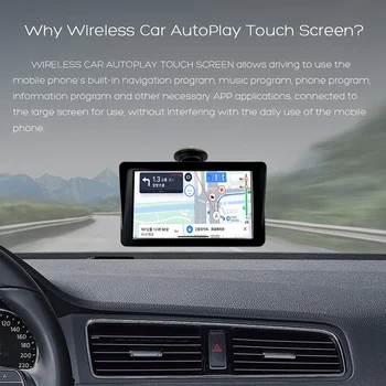 Univerzálny 7 Palcový Auto Rádio Multimediálny Prehrávač Videa, Bezdrôtových Carplay Tablet Android Dotykový Displej Bluetooth MP5 B