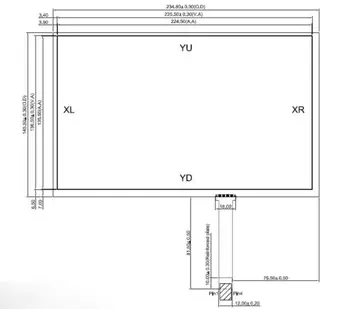 10.2 palcov 4 Drôtu Odporový Dotykový Displej Panel Sklo 234x145mm pre LCD Panel AT102TN03 V9