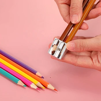 6 Ks Kovové Ceruzka Na Ceruzky, Jednoduché A Dvojité Otvor Ceruzka Na Ceruzky Príručka Umenia Na Ceruzky Pre Farebné Ceruzky