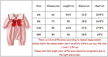 Dojčenské Oblečenie na Jeseň Detské Oblečenie Dievčatá Jumpsuit Novorodenca Kostýmy Deti Remienky Ružové s Veľkým Luk 0-2Y