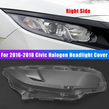 Halogénové Svetlometov Kryt Objektívu Hlavu Tienidlo Lampy Svetlometu Shell Sklenený Kryt Pre 2016-2018 Honda Civic Pár LH Aj RH