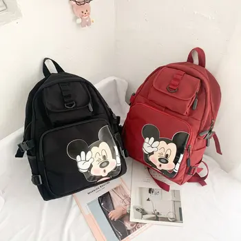 Disney Mickey mouse školské tašky študent kabelka cestovné módny trend jeden taška cez rameno veľkú kapacitu batoh batoh žena