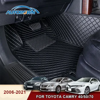 AUTOROWN Vlastné Auto Podlahové Rohože Pre Toyota CAMRY 2006-2021 auto príslušenstvo 3D Kožené Rohože Nepremokavé