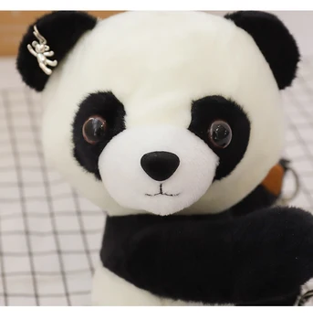 Roztomilý 3D Panda Bear Plyšové Ramenný Crossbody Tašky pre Dospievajúcich Dievčat, Žien Kawaii Malé Reťazca Telefón Kožená Taška Messenger Taška