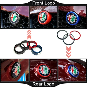 Auto Vzadu Logo Dekorácie Krúžok Výbava Kryt Auto Samolepky Pre Alfa Romeo Giulia Stelvio Exteriéru Upravený Príslušenstvo