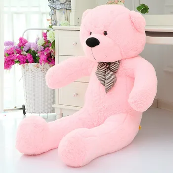 Krásne ružové obrovský plyšový medvedík hračka roztomilý veľké oči luk plnené medvedík bábika darček asi 160 cm