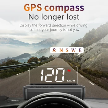 Auto Head Up Displej Otáčkomer Univerzálny HUD Projekčnej LED Displej GPS Kompas Auto Elektronika Príslušenstvo Alarm Rýchlosť G100