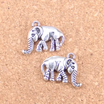 45pcs Charms proboscis slon 20x16x4mm Starožitné Prívesky,Ročník Tibetskej Strieborné Šperky,DIY náramok náhrdelník