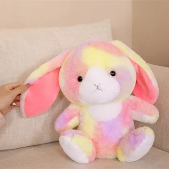 27/32 cm Kawaii Cartoon Rainbow Rabbit Ears Nohy Plushie Hračka Plnená Tvorivé Farebné Rabbit Spánku Vankúš Priateľkou Dieťa Dary